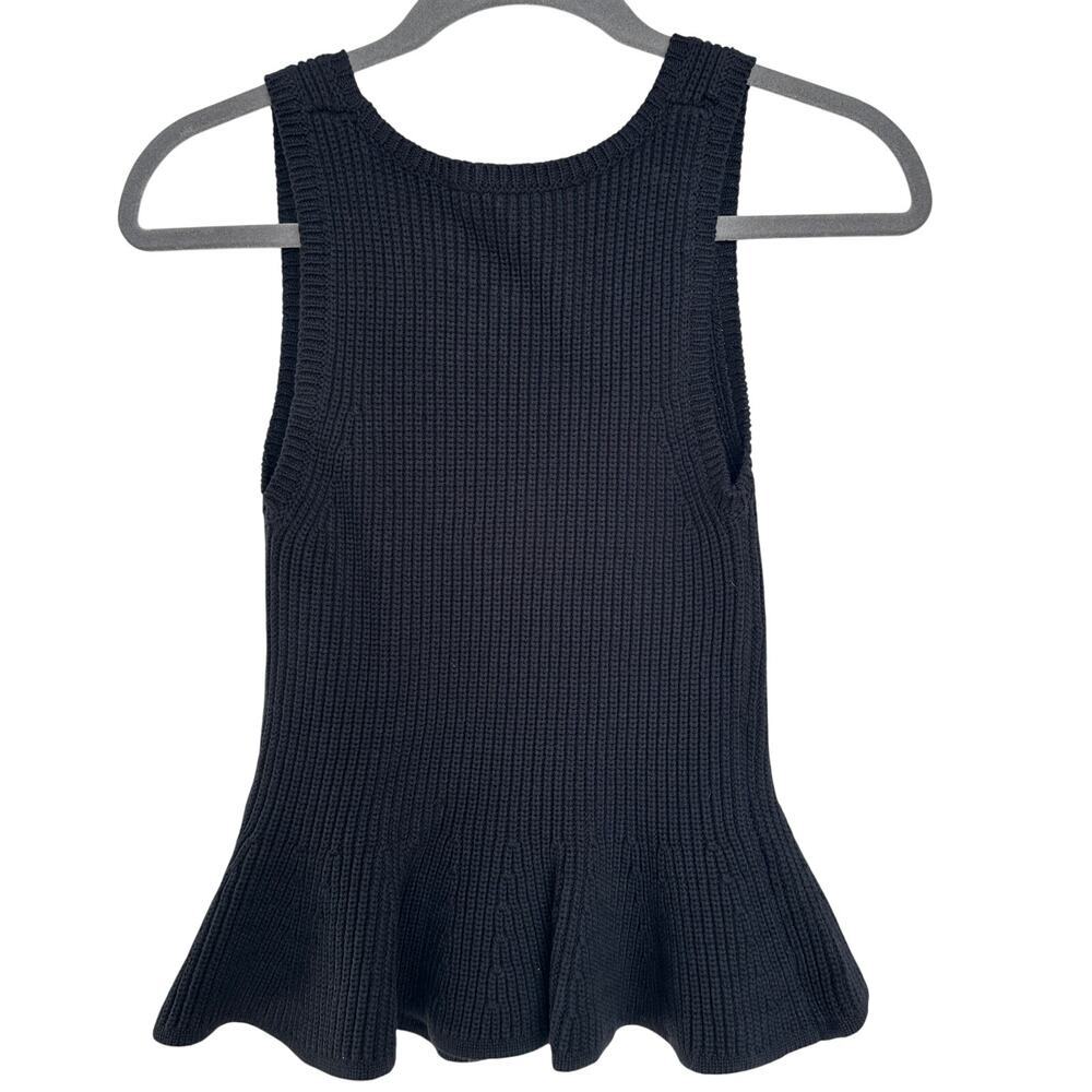 ASTR The Label Women's Geraldine Black Peplum Knit Sweater Tank Sleeveless, XS